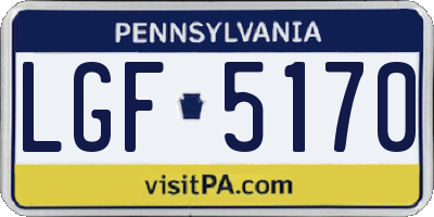 PA license plate LGF5170