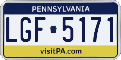 PA license plate LGF5171