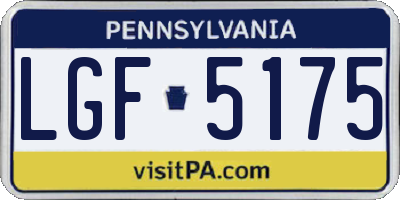 PA license plate LGF5175