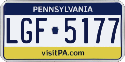 PA license plate LGF5177