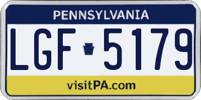 PA license plate LGF5179