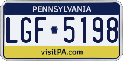 PA license plate LGF5198