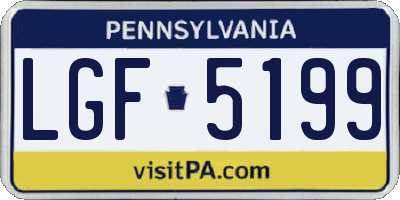 PA license plate LGF5199