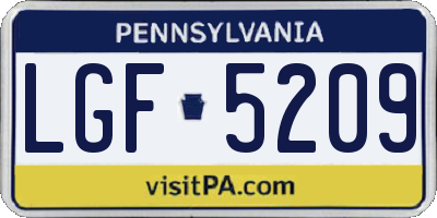 PA license plate LGF5209