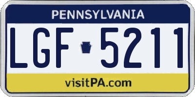 PA license plate LGF5211
