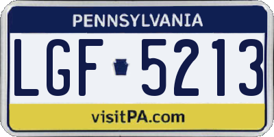 PA license plate LGF5213