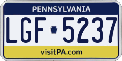 PA license plate LGF5237