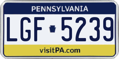 PA license plate LGF5239