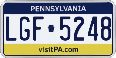 PA license plate LGF5248