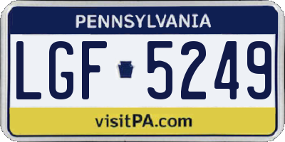 PA license plate LGF5249