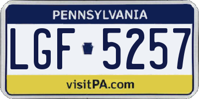 PA license plate LGF5257