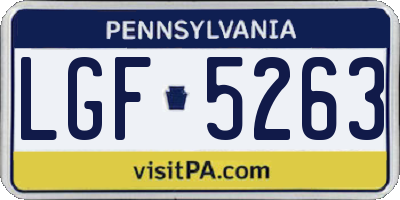 PA license plate LGF5263
