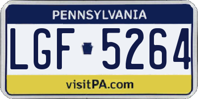 PA license plate LGF5264