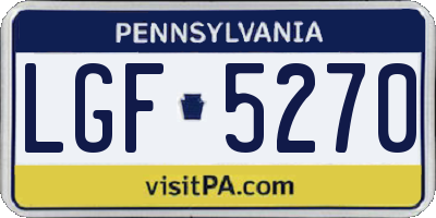 PA license plate LGF5270