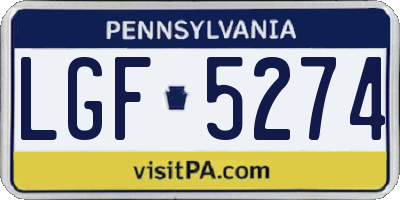 PA license plate LGF5274