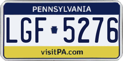 PA license plate LGF5276