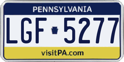 PA license plate LGF5277