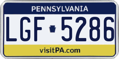 PA license plate LGF5286