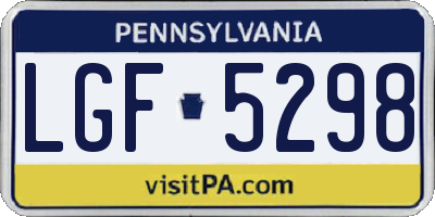 PA license plate LGF5298