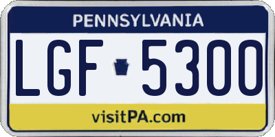 PA license plate LGF5300