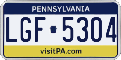 PA license plate LGF5304