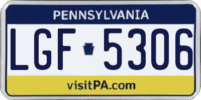 PA license plate LGF5306
