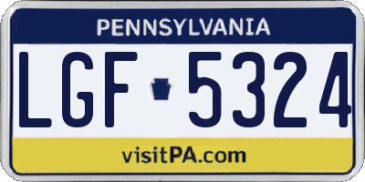 PA license plate LGF5324