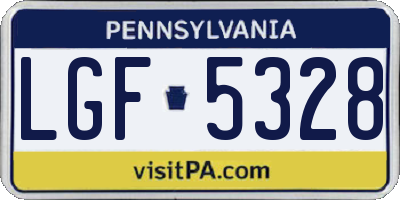 PA license plate LGF5328