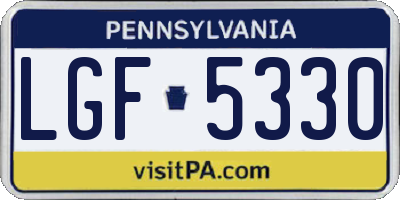 PA license plate LGF5330
