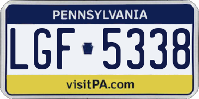 PA license plate LGF5338