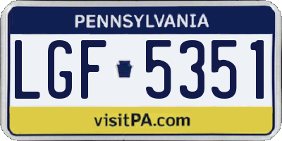 PA license plate LGF5351