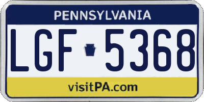 PA license plate LGF5368