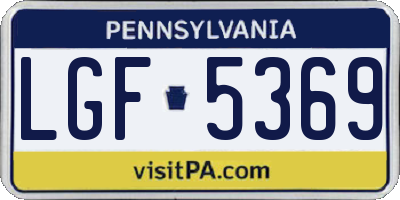 PA license plate LGF5369