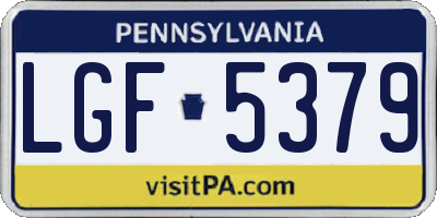 PA license plate LGF5379