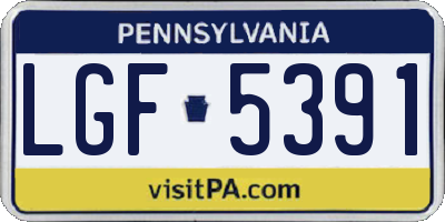 PA license plate LGF5391