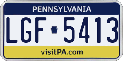 PA license plate LGF5413