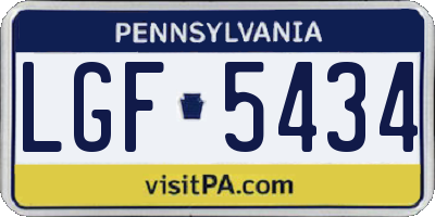 PA license plate LGF5434