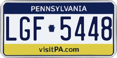 PA license plate LGF5448