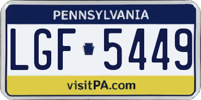 PA license plate LGF5449