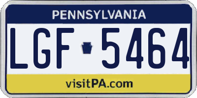 PA license plate LGF5464