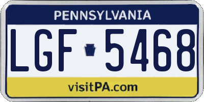 PA license plate LGF5468