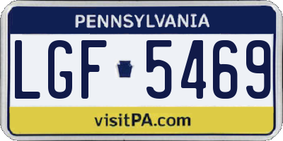 PA license plate LGF5469