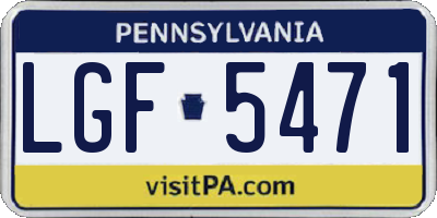 PA license plate LGF5471