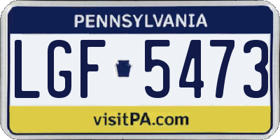 PA license plate LGF5473