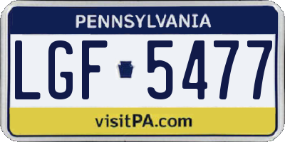 PA license plate LGF5477