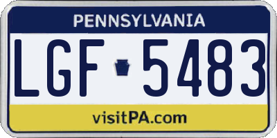 PA license plate LGF5483