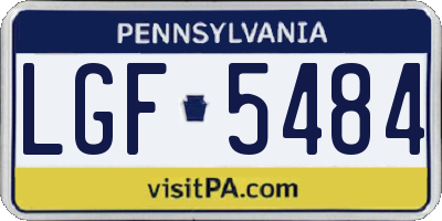 PA license plate LGF5484