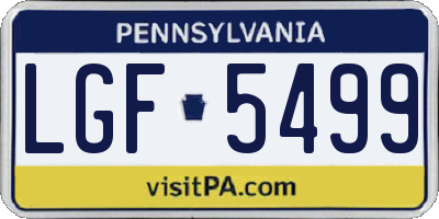 PA license plate LGF5499
