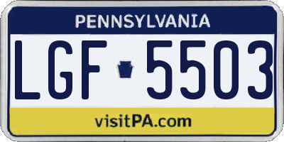 PA license plate LGF5503