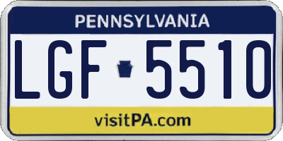 PA license plate LGF5510